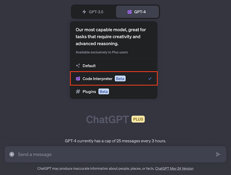 GPT-4.1 code interpreter